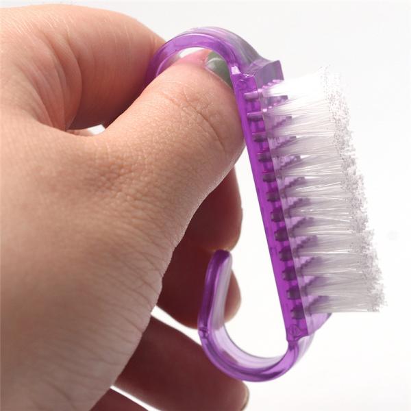 Plastic Handle Nail Brush with Four Rows of Nylon Bristles Easy to and Effective