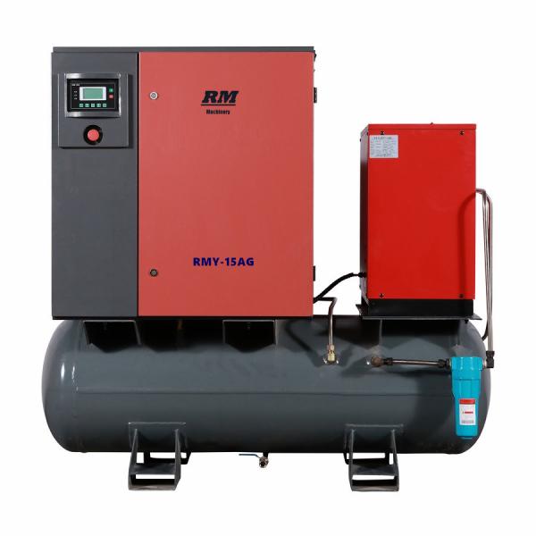 RMD 7.5KW oil variable frequency drive air screw air compressor with air dryer and 300L tank