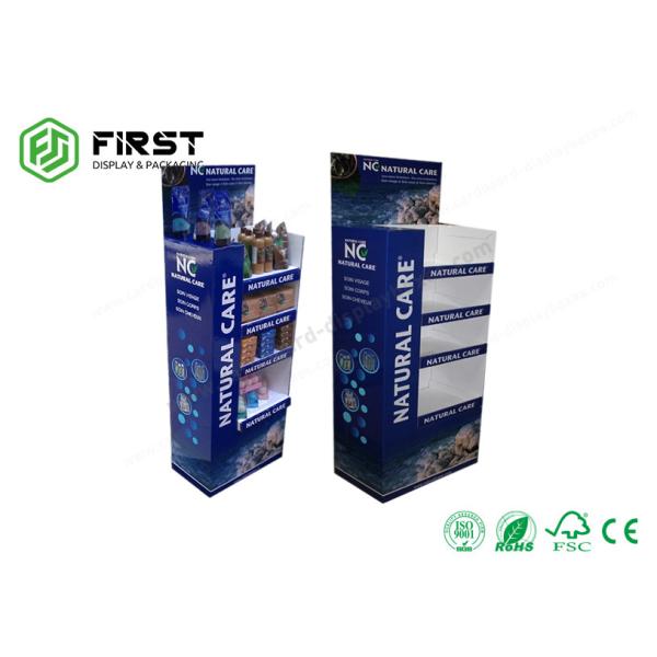 Customized Logo Retail Point Of Sales Cardboard Floor Display Stand POP Paper Display Shelf
