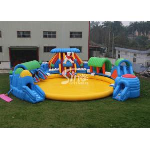Custom Design Giant Inflatable Water Park Above Ground With Big Pool For Kids N