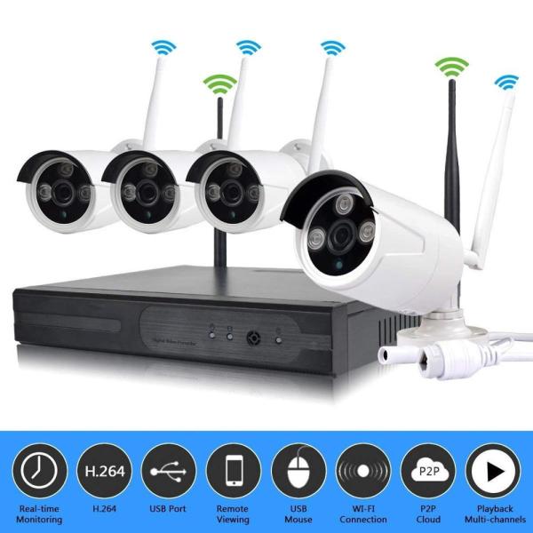 Bullet NVR CCTV Kit , 4CH Nvr Security Camera System 720p 960p 1080p CMOS CMOS