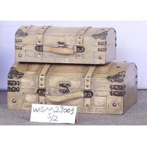 Hinged Lid Plywood Ivory L38 Wooden Trunk Box