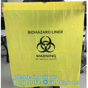 LDPE biohazard waste bin bags disposable medical autoclave bags, biohazard