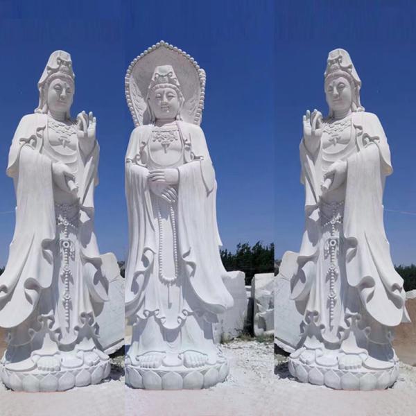 Buy Guanyin Ancient Chinese Stone Statue 2m China Marble Sculpture Figues at wholesale prices