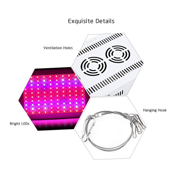 80W 5950LM Indoor LED Grow Lamp 100 degree Beam Angle With Hanging Hook Steel String