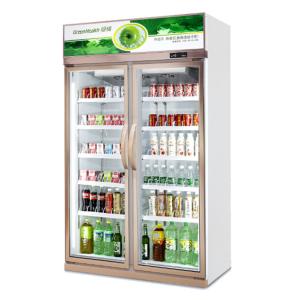 China 1100*600*2120mm White 2 Doors Commercial Beverage Cooler on sale