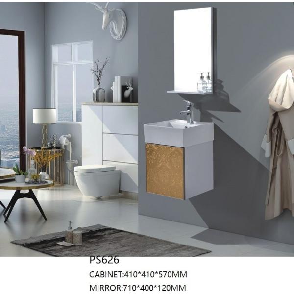 Buy Pvc Wall Hung Vanity Units With Mirror , Modern Wall Mounted Bathroom Vanity at wholesale prices