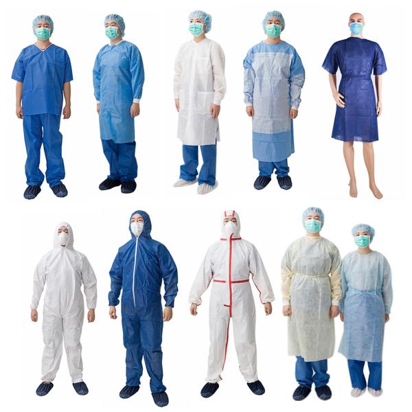 Level 2 PP PE Impervious Disposable Isolation Gown Medical SMS 120*140cm