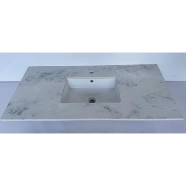 2cm 3cm White Quartz Kitchen Island Abrasion Resistance 140-175