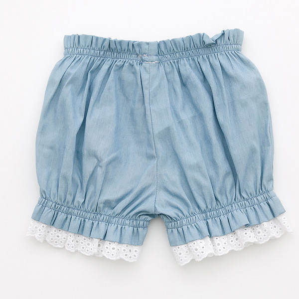 Yarn Dyed Cute Newborn Baby Clothes Cotton Baby Girl Bloomers With Lace