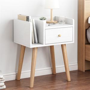 Scandinavian MDF Timber Bedside Table Plywood Nightstand With Drawer