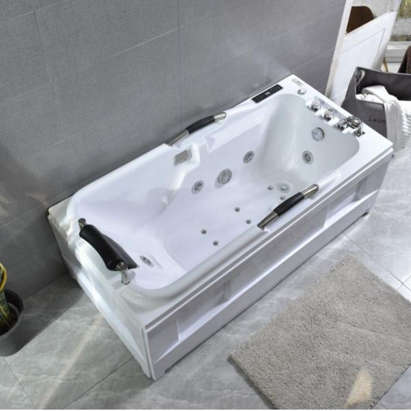 Buy ODM White Bathroom Jacuzzi Soaking Tub Alcove Whirlpools Massage For 2 Person at wholesale prices