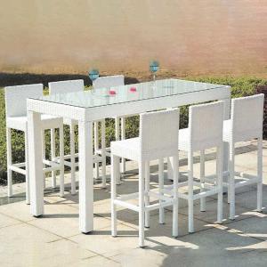 Hotel Restaurant Furniture Outdoor Bistro Bar Table And Chairs PE Rattan