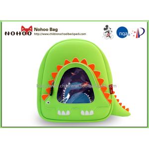 China Green Toddler Shark Backpack , Cool Kids Backpacks Neoprene Material on sale