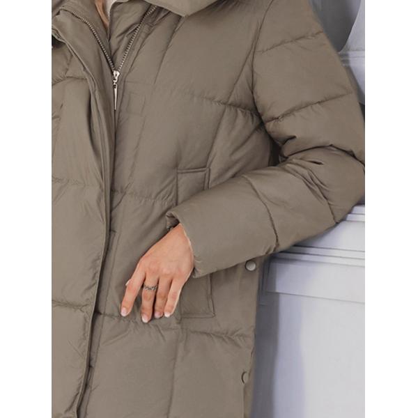 long women jacket, for cold winter coat, hooked, lower knees length, dark colours, Winter Warmth Graphene Self Heating line，with Shoulder strap inside，