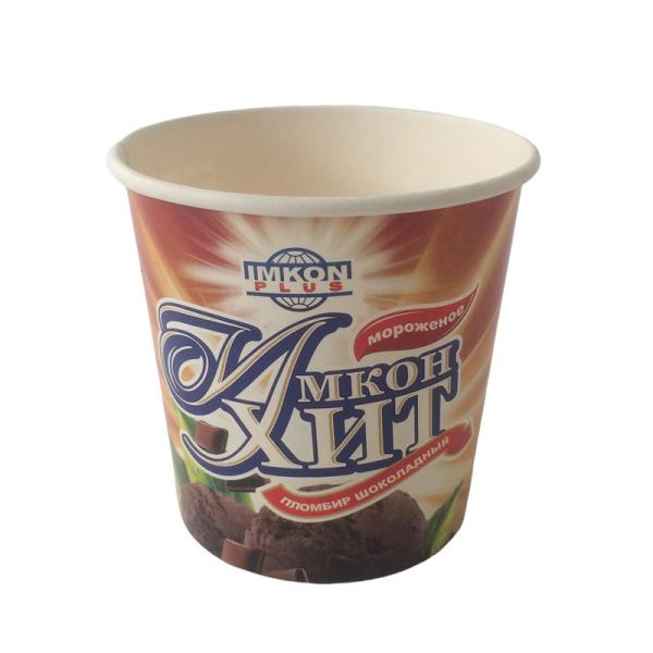 Takeaway Paper 8 Oz Disposable Ice Cream Cups PE Lined Single Wall Flexo