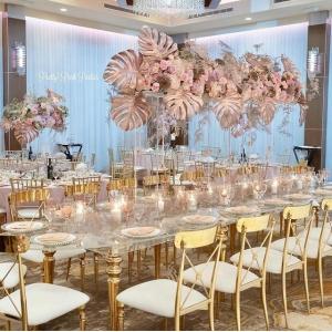 Luxury Golden Metal Wedding Chairs With 250KG Loadage