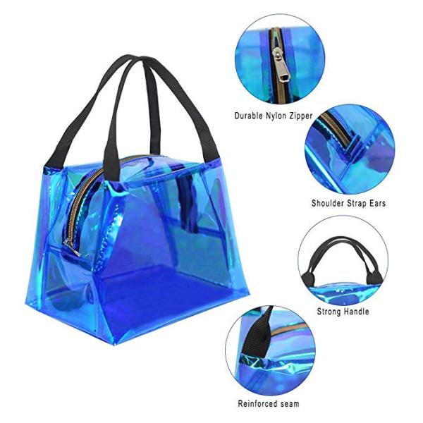 Amazon Hot Sale shiny holographic laser plastic pvc handbags