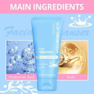 Private Label Organic Makeup Remover Face Wash Snail Hyaluronic Acid Facial