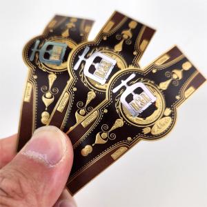 Quality Luxury Paper Label Band Print Cigars Gold Foil Cigar Label Band Cigarette Label Embossed Gold Stamping Sticker for sale