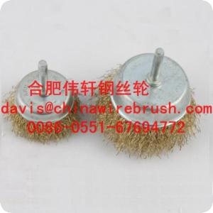 China Crimped Wire Cup Brushes with Shank on sale