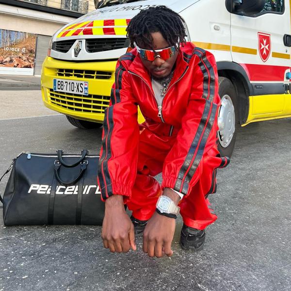 Clothing Manufacturers Custom Leather Tracksuit Zip up Cropped Waistband Streetwear Jacket and Baggy Stacked Sweatpants Set