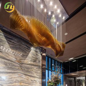 JYLIGHTING Customized Twist Shape Large Chandelier Amber Suspended Glass Light