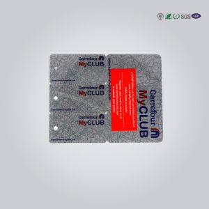 Customized Greeting Plastic Gift Cards Hole Punched Design Non - Contact Type