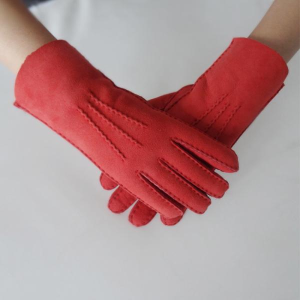 Buy Dyed Double Face Women Sheepskin Shearling Gloves at wholesale prices