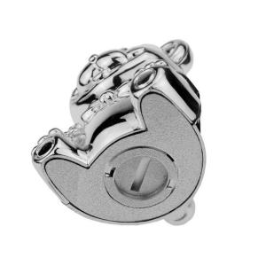 Cute Silver Plated Teddy Bear Coin Bank Die Casting 105*85*118mm
