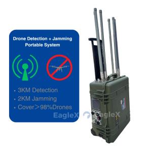 Suitcase Drone Detector Portable Drone 3km Detection And 2km Jamming System Anti