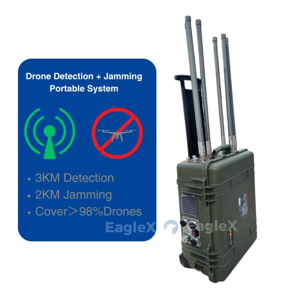Suitcase Drone Detector Portable Drone 3km Detection And 2km Jamming System Anti