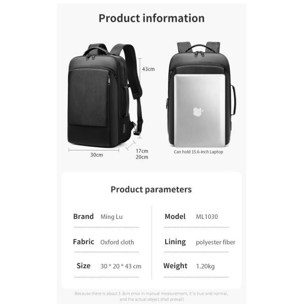 High quality wholesale expandable men customized business travel waterproof backpack laptop backpacks