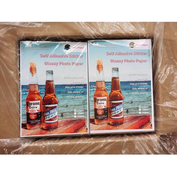OEM White 21x29.7cm Glossy Full Sheet Adhesive Paper