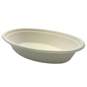 Eco Friendly Sugarcane Disposable Biodegradable Sustainable Microwavable Oval