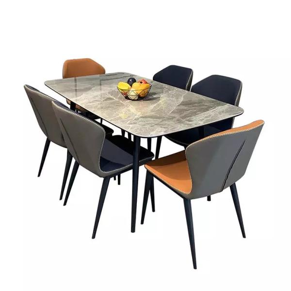 Buy L130xd80xh75cm Rectangular Dining Room Table Chairs Set Marble Dining Room Furniture at wholesale prices