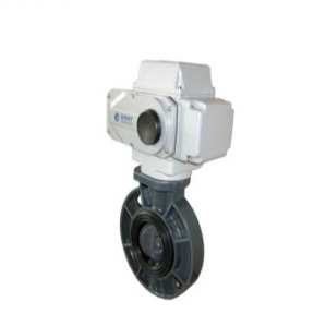 Buy Wafer PVC Plastic Butterfly Valve Electric Motor Operated Valve at wholesale prices