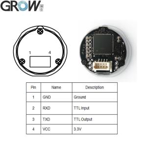 GROW GM60-S Ring Indicator Light Can Controlled Small Round UART Interface 1D/2D