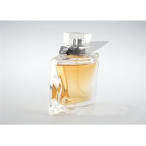 Square Clear Mini Perfume Bottles Empty With Cap , Glass Scent Bottle