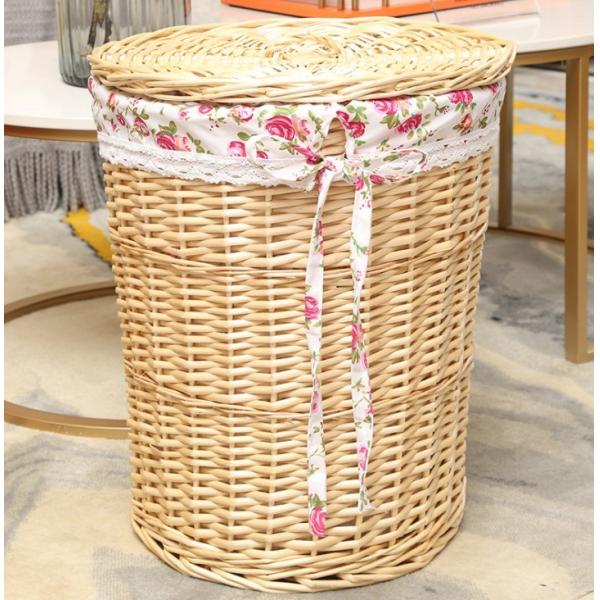 Cheap Storage Rattan Wicker Willow Laundry Basket With Lid Fashion Natural