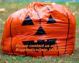 Buy Fancy Gaint Halloween Leaf Trash Bag, Colorful Plastic Leaf Trash Bag For Advertisement, Plastic Die Cut Bags For Hallow at wholesale prices