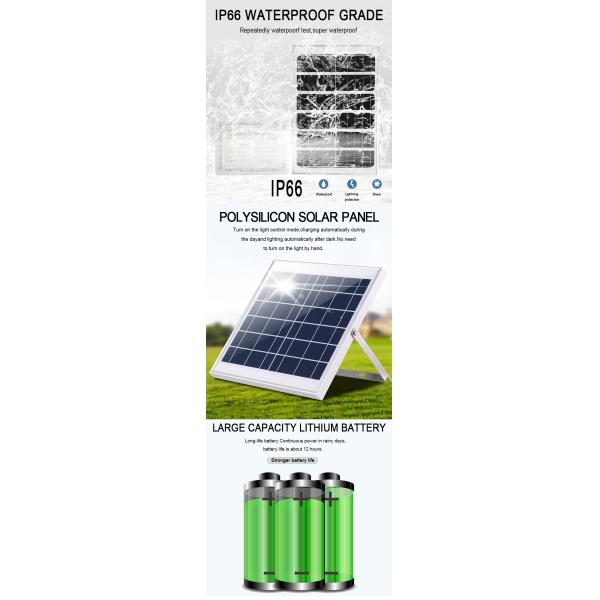 Outdoor IP67 Waterproof Remote Control Solar Flood Lights 80W Outdside Security