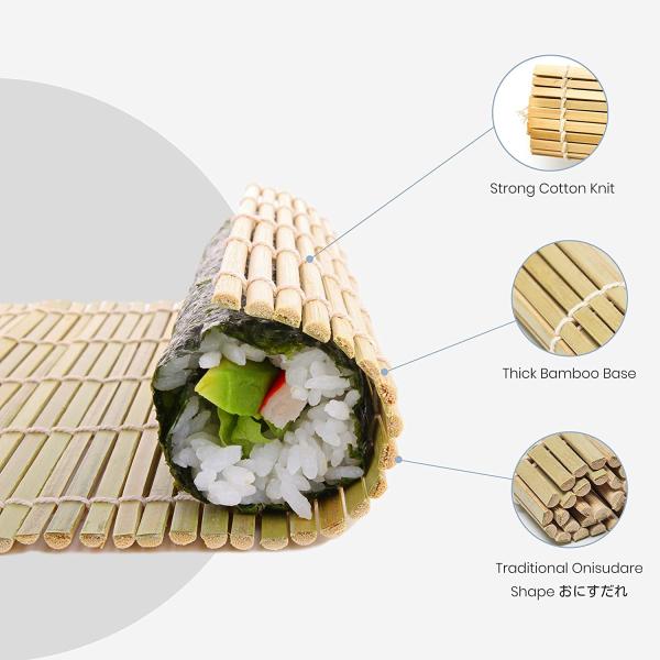 Buy LFGB 100% Bamboo Sushi Making Materials Roller 9.5x9.5 Inch at wholesale prices