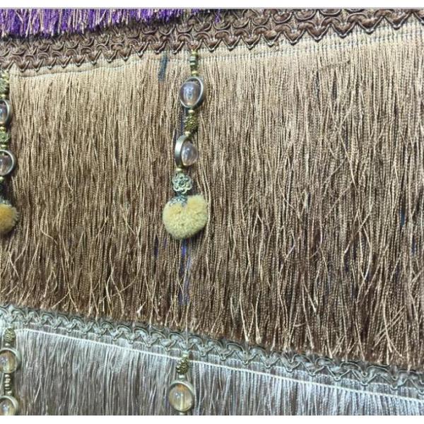 Fluorescent color high quality OEM decorative gimp fringe for curtain decoration