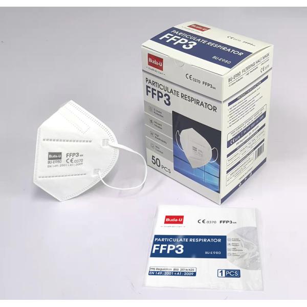 Buy CE FFP3 Facepiece Respirator , FFP3 NR Disposable Face Mask 50Pcs/Box at wholesale prices