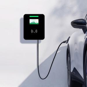 Silver Wall Mounted EV Charging Station with Type 2 Interface and 5m Cable