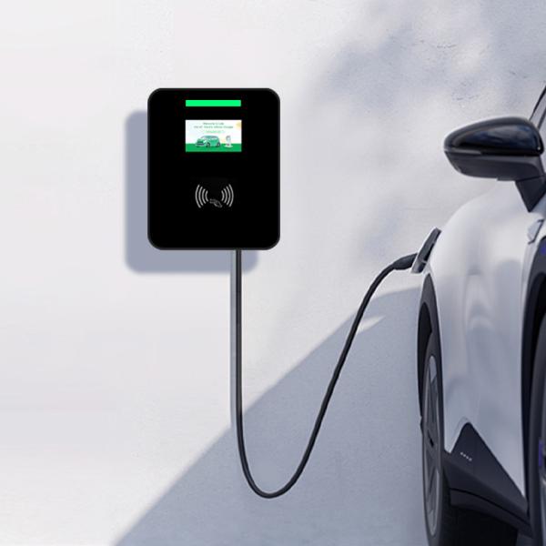Buy Silver Wall Mounted EV Charging Station with Type 2 Interface and 5m Cable at wholesale prices