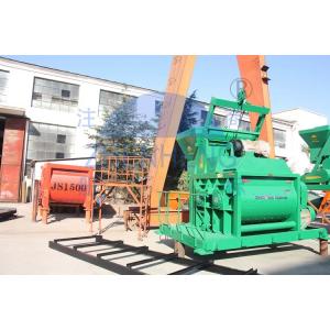 Green Twin Shaft JS1000 Concrete Mixer Building Construction Tools / Equipment