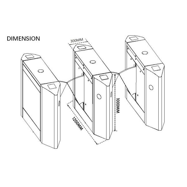 BLDC Motor Waist Height Flap Barrier Gate With Wire Drawing Surface Treatment