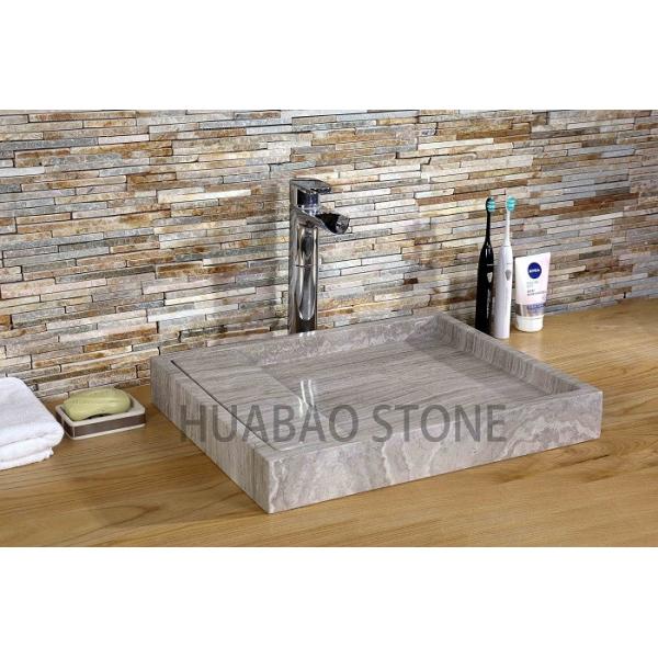 Buy White Marble Bathroom Vanity With Vessel Sink Elegant Sleek Save Floor Space at wholesale prices
